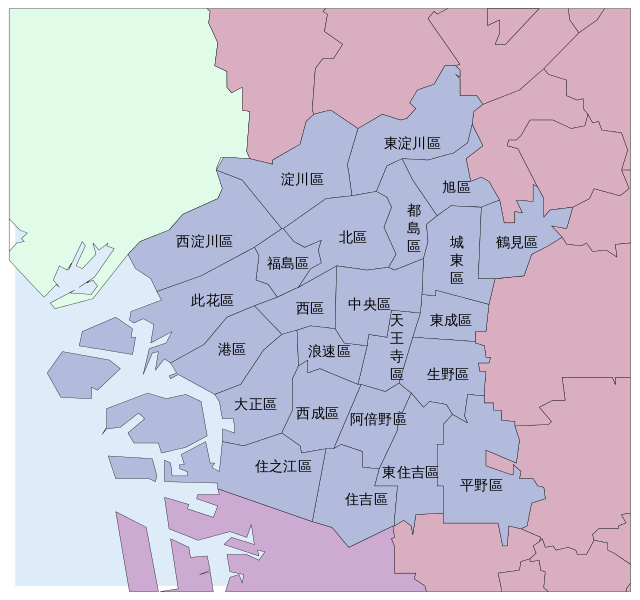 File:大阪行政劃分地圖.svg