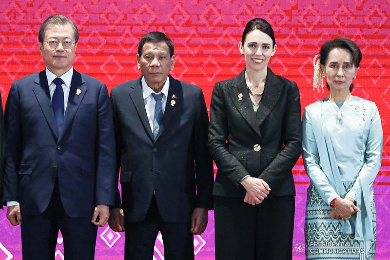 File:Moon, Duterte, Ardern and Aung San Suu Kyi at 14th East Asia Summit.jpg