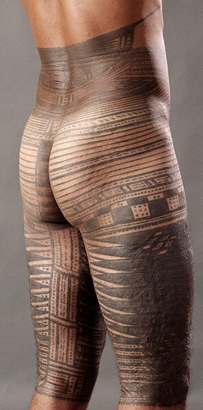 File:Traditional Samoan Tattoo - back.jpg