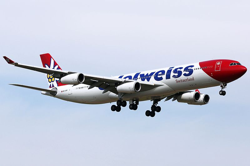 File:Edelweiss Air Airbus A340-300 on finals at Zurich.jpg