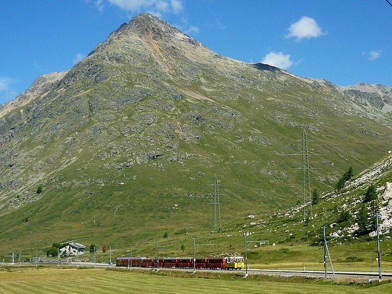 File:Piz Albris with Bernina railway.jpg