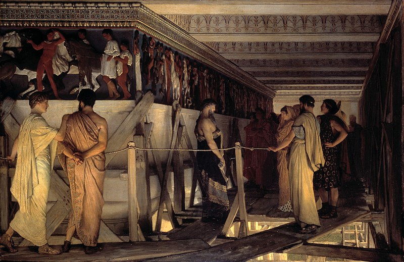 File:1868 Lawrence Alma-Tadema - Phidias Showing the Frieze of the Parthenon to his Friends.jpg