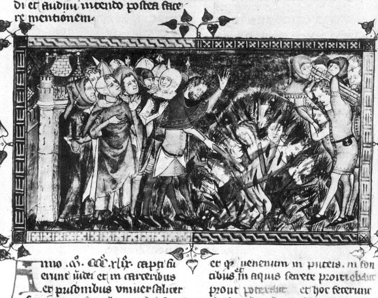 File:1349 burning of Jews-European chronicle on Black Death.jpg