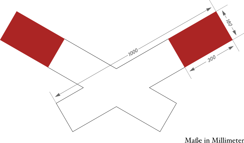 File:Bild 4c - Warnkreuz für beschrankten ein- oder mehrgleisigen Bahnübergang, StVO 1953 und 1956.svg