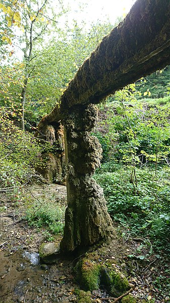 File:Der kleine Aquädukt mit dem Mühlebach überquert den Bruggbach.jpg