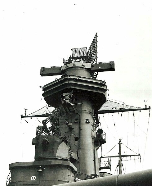 File:USS Washington (BB-56) tower foremast view.jpg