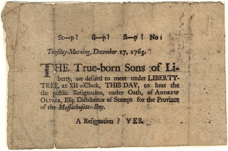 File:Sons of Liberty Broadside, 1765.jpg