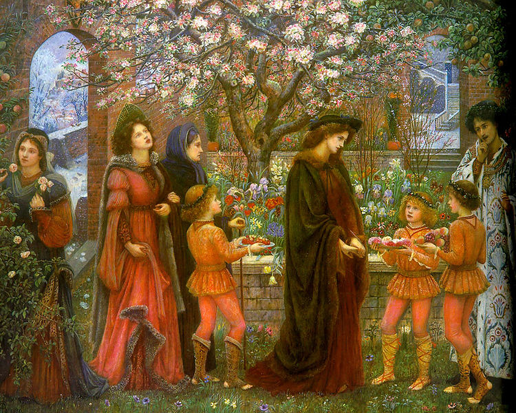 File:The Enchanted Garden of Messer Ansaldo by Marie Spartali Stillman (1889).jpg