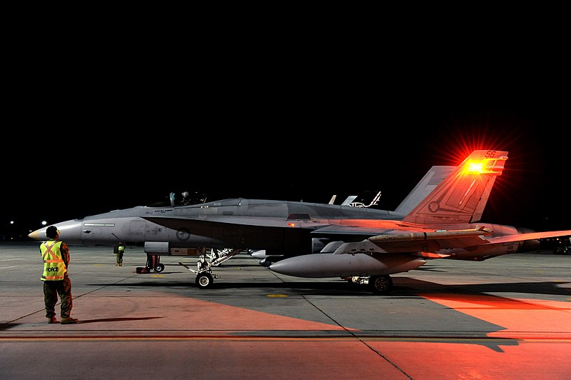 File:RAAF F-18 Red Flag 10 night.jpg