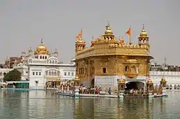 Die Goue Tempel (Harimandir Sahib) in Amritsar.