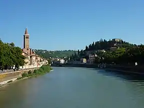 Die Adige in Verona, Italië.