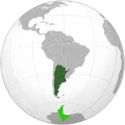 Ligging van Argentinië