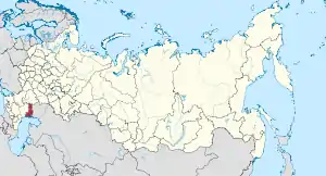 Die ligging van Astrachan-oblast in Rusland.