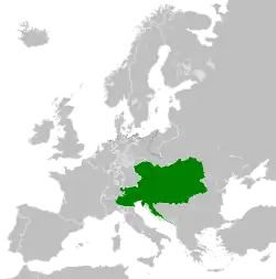 Ligging of Kaisertum Österreich