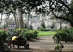 Bedford Square, een van Bloomsbury se tuinpleine