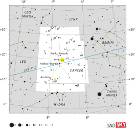 55 Cancri in die sterrebeeld Kreef (rooi omsirkel).