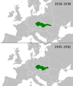 Ligging of Tsjeggo-Slowakye