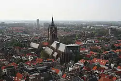 Uitsig oor Delft met die Oue Kerk.