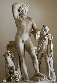 Die Ludovisi-Dionusos met luiperd, sater en druiwe (Palazzo Altemps, Rome)