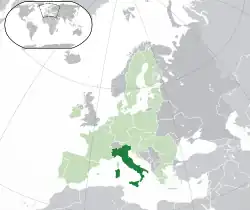 Ligging van Italië