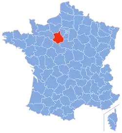 Ligging van Eure-et-Loir in Frankryk