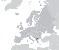 Ligging van Noord-Masedonië