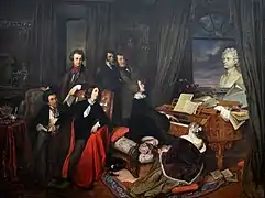 Franz Liszt fantaseer voor sy klavier (1840), 'n skildery deur Josef Danhauser.