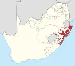 Ligging of KwaZulu