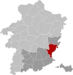 Ligging van Lanaken in die provinsie Limburg