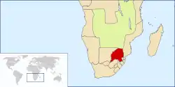Ligging of Zuid-Afrikaansche Republiek