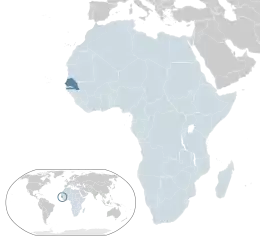 Ligging van Senegal