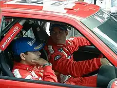 Loeb en Elena by die 2001 Rally Finland