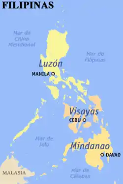 Ligging van die Visayas in die Filippyne