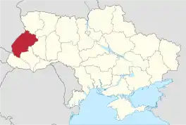 Die ligging van Lwif-oblast in Oekraïne