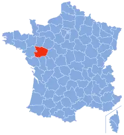 Ligging van Maine-et-Loire in Frankryk