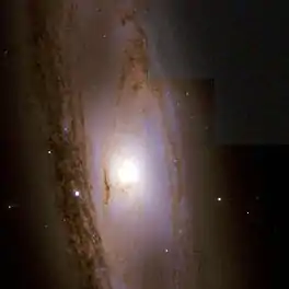 Messier 65 soos afgeneem deur die Hubble-ruimteteleskoop. (Bron: Nasa/STScI/WikiSky)