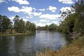 Die Murrumbidgee naby Wagga Wagga, Nieu-Suid-Wallis.