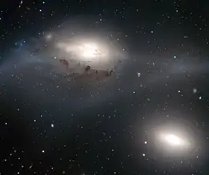 NGC 4435 (onder) en NGC 4438 (bo). Bron: ESO