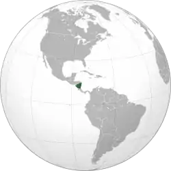 Ligging van Nicaragua