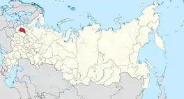 Die ligging van Nowgorod-oblast in Rusland.