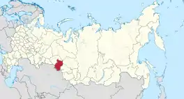 Die ligging van Omsk-oblast in Rusland.