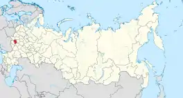 Die ligging van Orjol-oblast in Rusland.