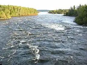 Otterstroomversnellings in die Churchillrivier.