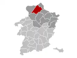 Ligging van die Pelt-munisipaliteit in die provinsie Limburg