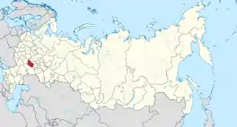 Die ligging van Penza-oblast in Rusland.