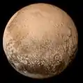 Pluto soos op 11 Julie 2015 gesien deur New Horizons.