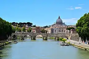 Die Tiber in Rome, Italië.