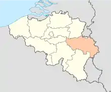 Ligging van die provinsie Luik in België