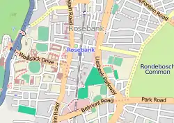 'n OpenStreetMap-straatkaart van Rosebank