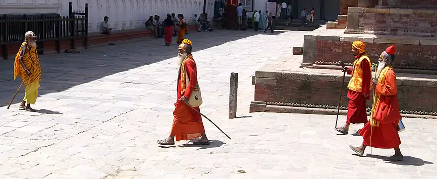 Sadhu's op Durbarplein, Katmandoe